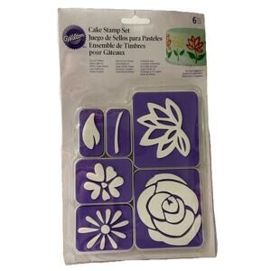 Wilton Cake Stamp Set Spring Time Flowers 6 Pieces New
